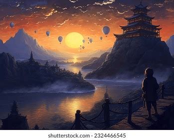 Anime Flying with Balloons 的图像结果