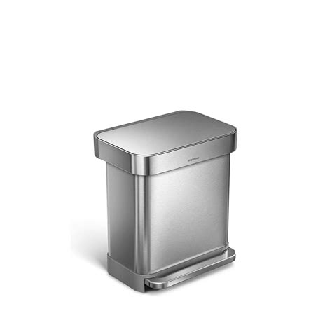 simplehuman 30L rectangular step can with liner pocket product support