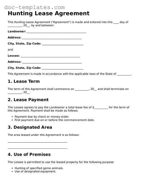 Free Hunting Lease Agreement Forms - Printable Template