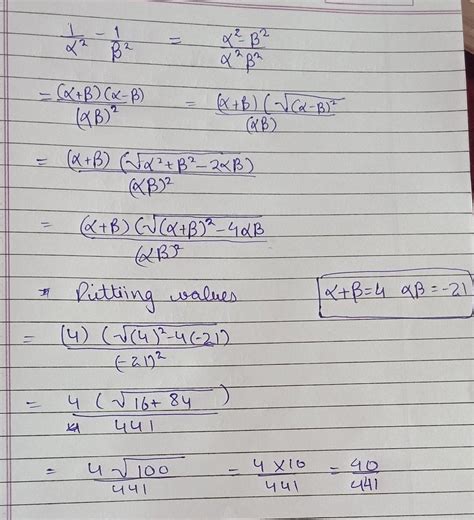 If alpha and beta are zeroes of the polynomial x 2 - 4x - 21 then find ...