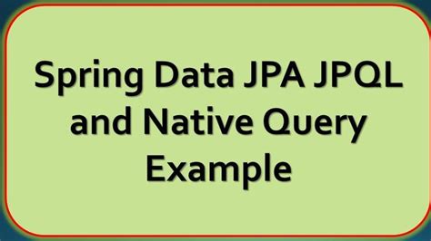 Difference Between JPQL and Native Query Syntax 的图像结果