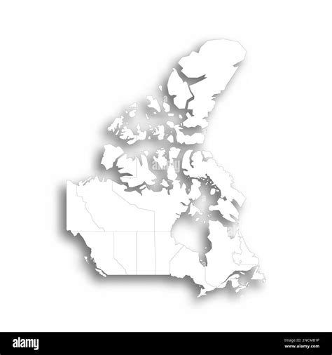 Us And Canada Political Map Of The Black And White