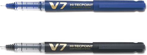 Pilot V7 Hi-tecpoint Pen with cartridge system - 1 Blue, 1 Black Pen, 2 ...