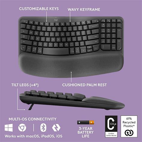 Logitech Wave Keys (Graphite) Best Price in India (Wireless Ergonomic ...