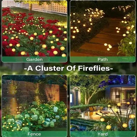 Solar powered garden lights | Outdoor waterproof led firefly lighting ...