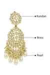 Buy Gold Plated Pearls, Stones Floral Kundan And Drop Chandbali ...