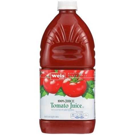 Weis Quality 100% Tomato Juice From Concentrate (64 fl oz) Delivery or Pickup Near Me - Instacart