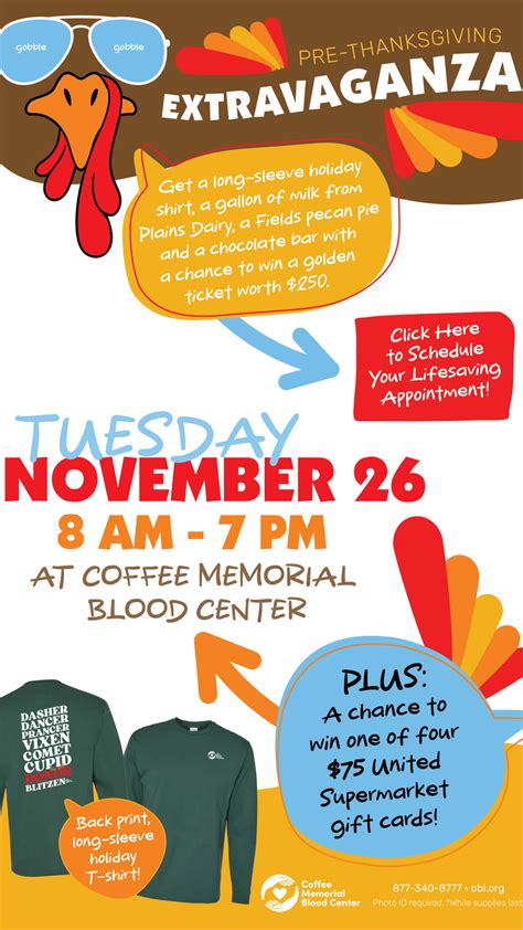 Coffee Memorial Blood Center set to host it's Pre-Thanksgiving Extravaganza
