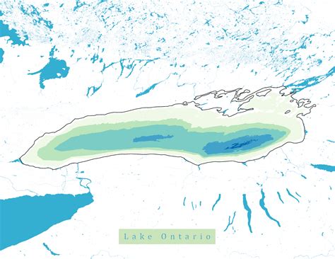 Lake Ontario Map Print - Bathymetry Map – Akiseo