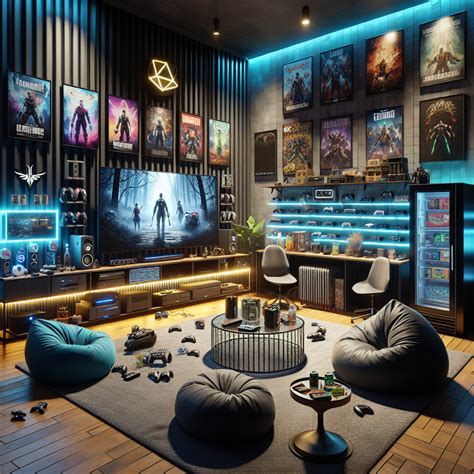 "Ultimate Gamer's Paradise: A Modern, High-Tech Man Cave" | Games room ...