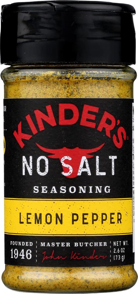 Amazon.com : Kinder's No Salt Lemon Pepper Seasoning, Non GMO, Gluten ...