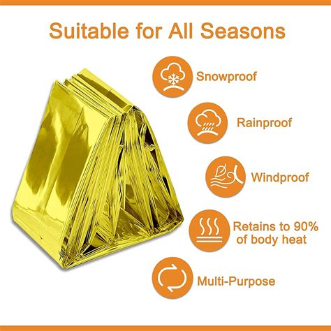 ANCwear Emergency Blankets Pack-12,Foil Mylar Thermal Blankets Space ...