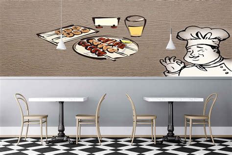 Avikalp MWZ3126 Chef Drinks Meat HD Wallpaper for Cafe Restaurant ...