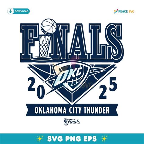Oklahoma City Thunder 2025 Nba Finals Champions Logo SVG | Peace SVG