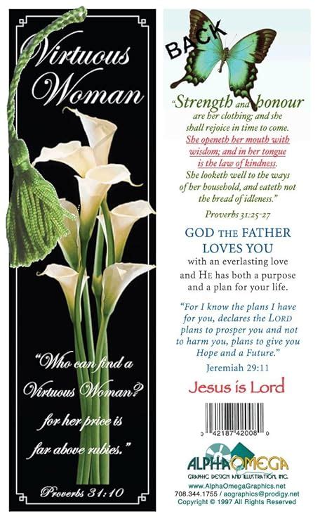 Alpha & Omega Christian Bookmarks Virtuous Woman, 5 Pack : Amazon.in ...