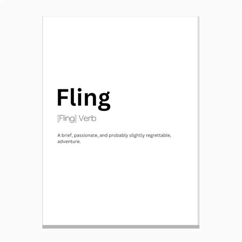 Fling Definition Meaning Canvas Print by Kaigozen - Fy