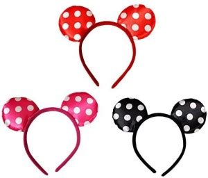 SIYAA Kids Cartoon Minnie Mouse Ears Headband for Girls (Set Of 3 ...