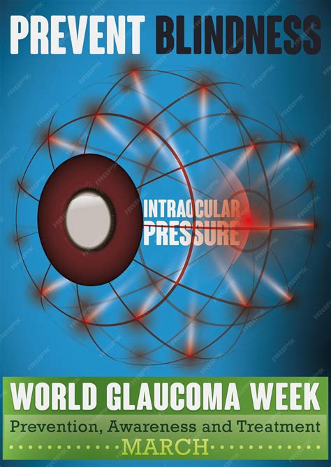 Premium Vector | Glaucoma week design with eye affected for high intraocular pressure