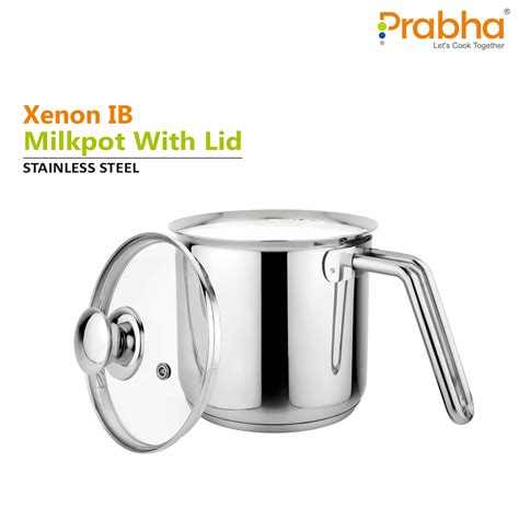 Xenon IB Stainless Steel Milkpot With Glass Lid - 1Ltr | Prabhasteel