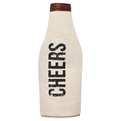 Mona B Canvas Stylish Beer Pint Bottle Cover for Men and Women (Cheers ...