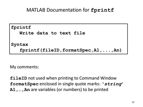 Image result for Fprintf Example MATLAB