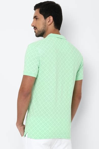 Buy Men Green Print Polo Neck T-shirt Online - 562355 | Allen Solly