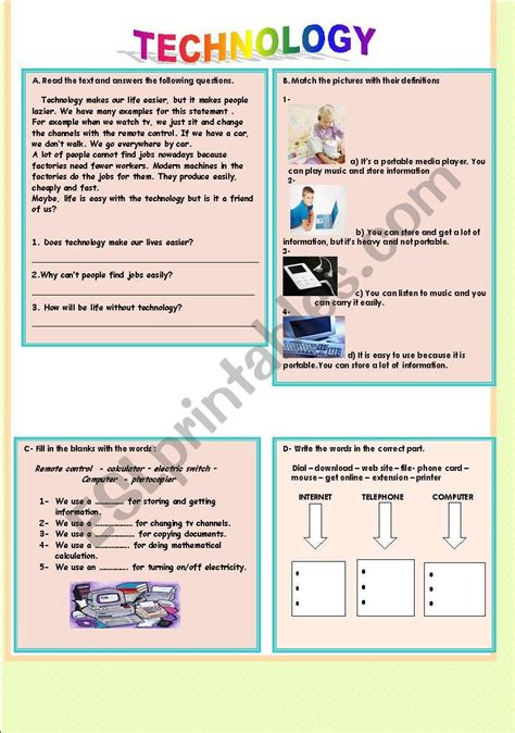Computer Technology Worksheets Printables 的图像结果