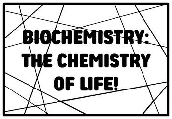 BIOCHEMISTRY: THE CHEMISTRY OF LIFE! Grade 7 And 8 Science Coloring ...