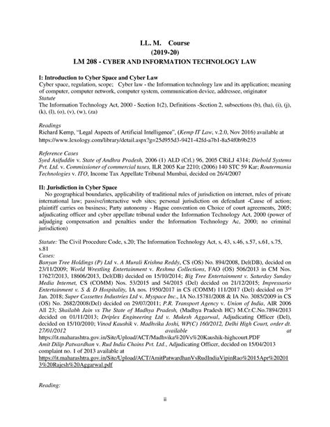 LLM syllabus ll.m. 2020 Cyber laws questions papers solved and solved ...