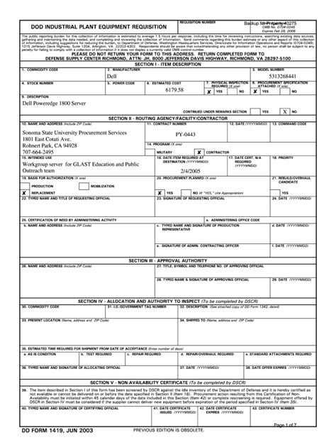 DOD Industrial Plant Equipment Requisition Form - Fill Out, Sign ...