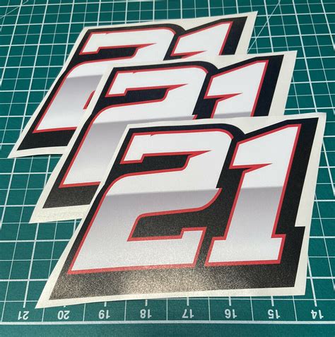 3 X Custom Racing Numbers - Vinyl Stickers / Decals | Stick-King | Race Numbers and Graphics ...