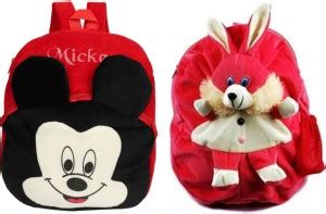 SB07 Combo Of Kids School Bag (Mickey & Red Rabbit)Fabric Cartoons Bag ...