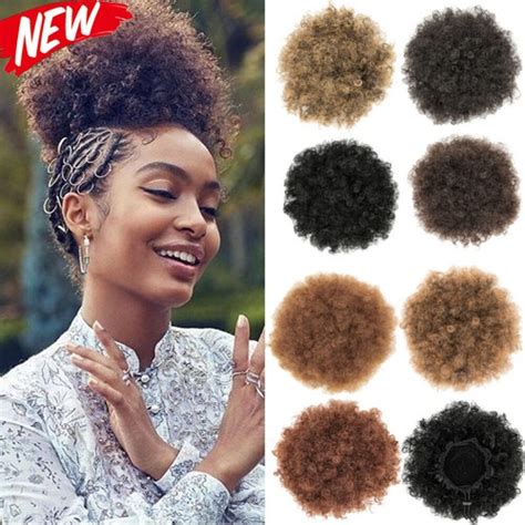 Afro Puff Hair Bun Fluffy Curly Drawstring Ponytail India | Ubuy