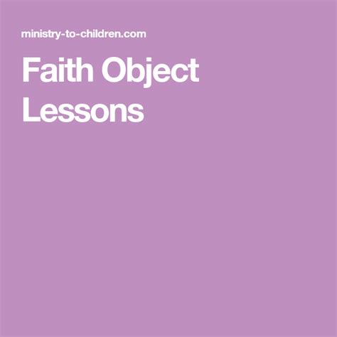 Image result for Object Lessons Faith Kids