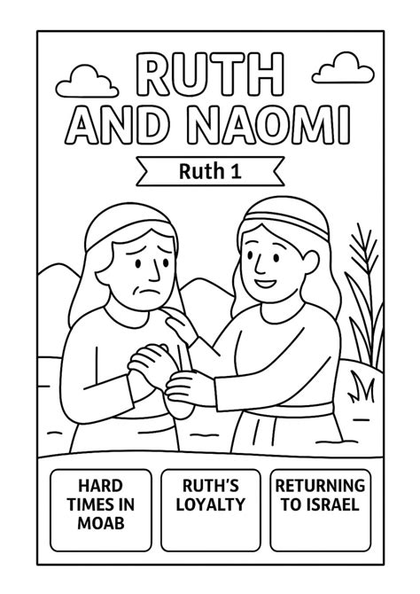 Ruth and Naomi Coloring Page – Free Ruth 1 Printable for Kids - Free Bible Worksheets
