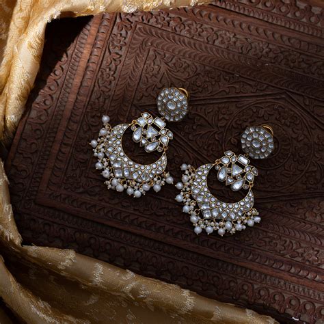 Adrita Kundan Chand bali | 925 Silver Jewellery By Aurika