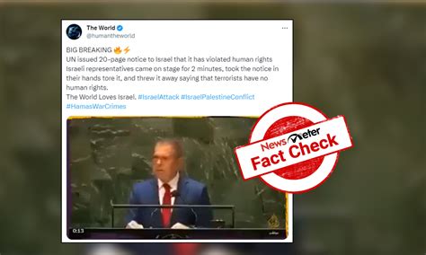 Fact Check: Old video of Israel's UN envoy tearing human rights report ...