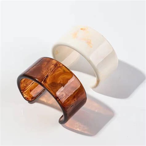RJ 07 Beige Semi circular Wide Cuff Bracelet - Anti tarnish – Shas