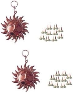 Stylewell Combo Of 2 Pcs Copper Color Sun Face Wall Hanging Idol For ...