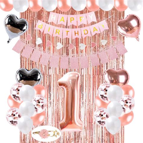 OUGOLD 1st Birthday Decorations Girls First Decor India | Ubuy