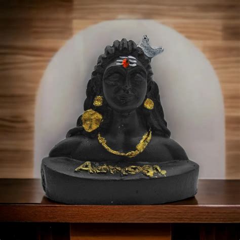 Dharmsaar Adiyogi Statue for Car Dashboard, Adiyogi Shiva Idol Black ...