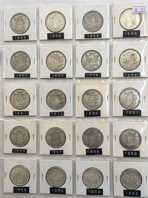 PAGE LOT CANADA SILVER 50 CENT PIECES VARIOUS YEARS BETWEEN - Schmalz ...
