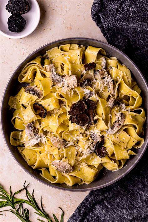 Black Truffle Pasta Creamy Black Truffle Pasta With Mushrooms | Front