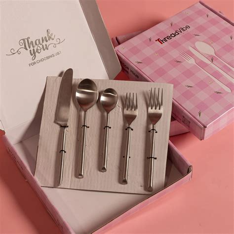 Matt Finish Stainless Steel Cutlery set of 5 | ThreadVibe Living