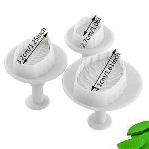 3 PCs Rose Leaf Plunger Cutter