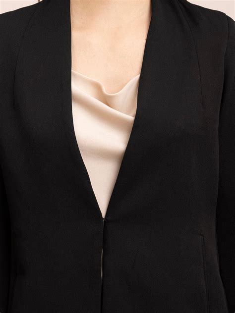 Buy Black Solid Formal Jacket Online | FableStreet