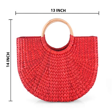 Elegant Red U-Shaped Boho Bag and basket for Women – Ecoflore