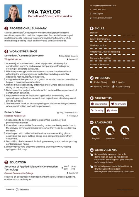 10+ Construction Worker Resume Samples & Templates for 2025