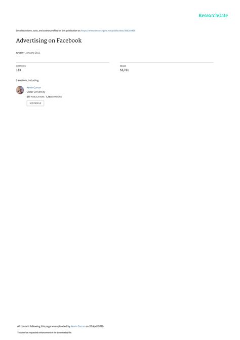 Advertising on Facebook - See discussions, stats, and author profiles ...