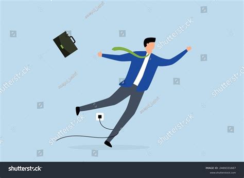 Failure Mistake Clumsy Businessman Tripping Over Stock Vector (Royalty ...